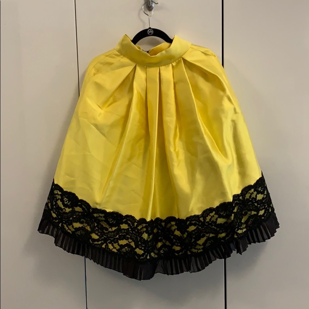 Yellow silk skirt